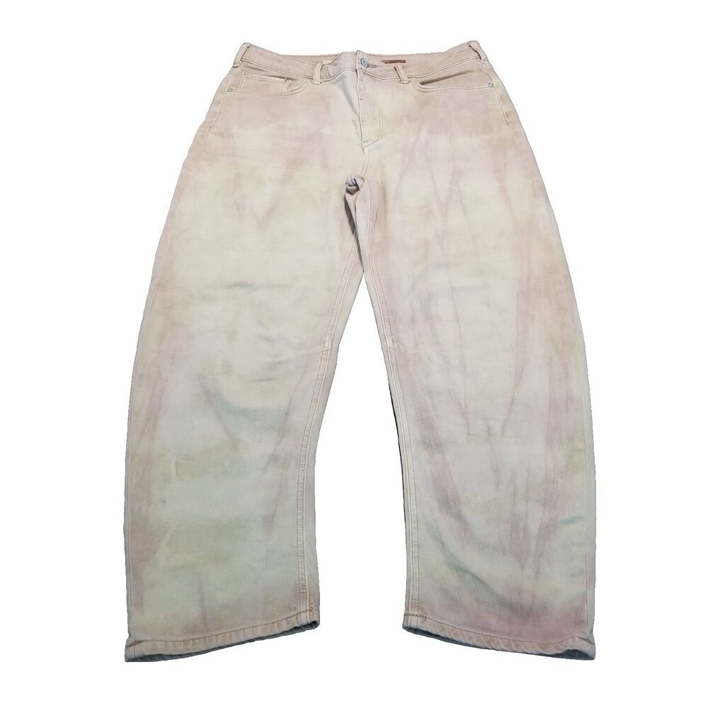 Pilcro Jeans Women's Size 32 The Bow Boyfriend Tie Dye Barrel Leg Denim (35x27)